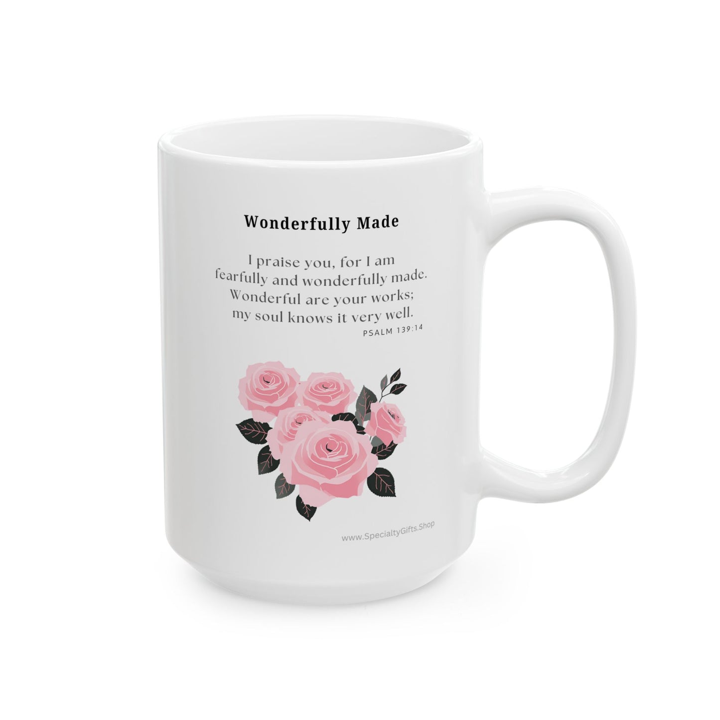Ceramic Mug, (11oz, 15oz) - Psalm 139:14