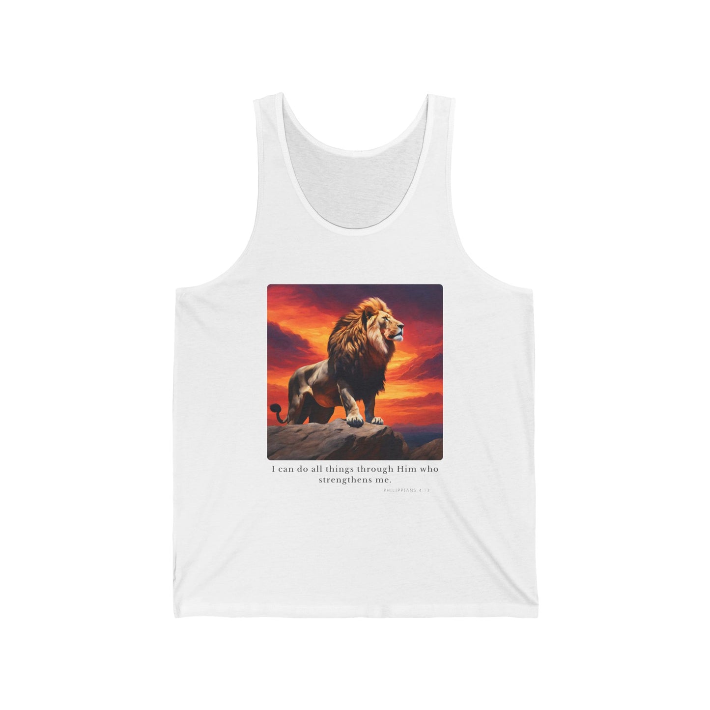 Unisex Jersey Tank - I Know A Guy - Philippians 4:13 (White)