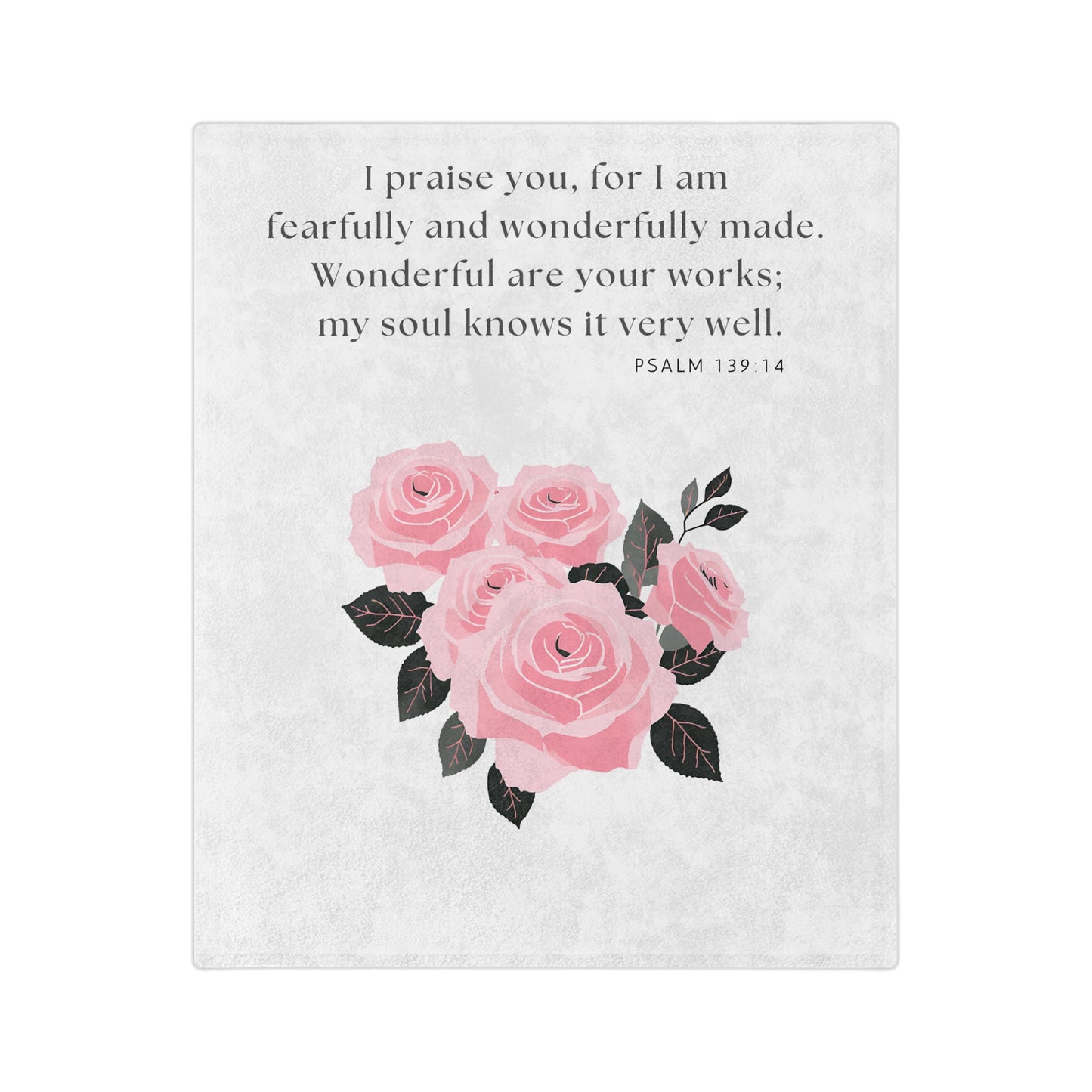 Velveteen Microfiber Blanket - Psalm 139:14