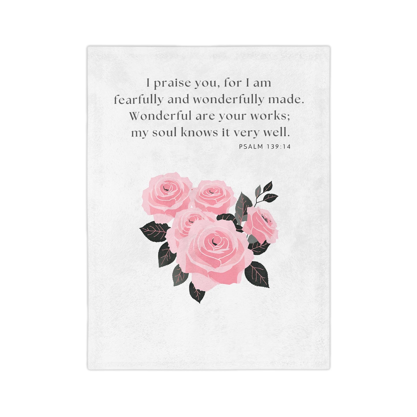 Velveteen Microfiber Blanket - Psalm 139:14
