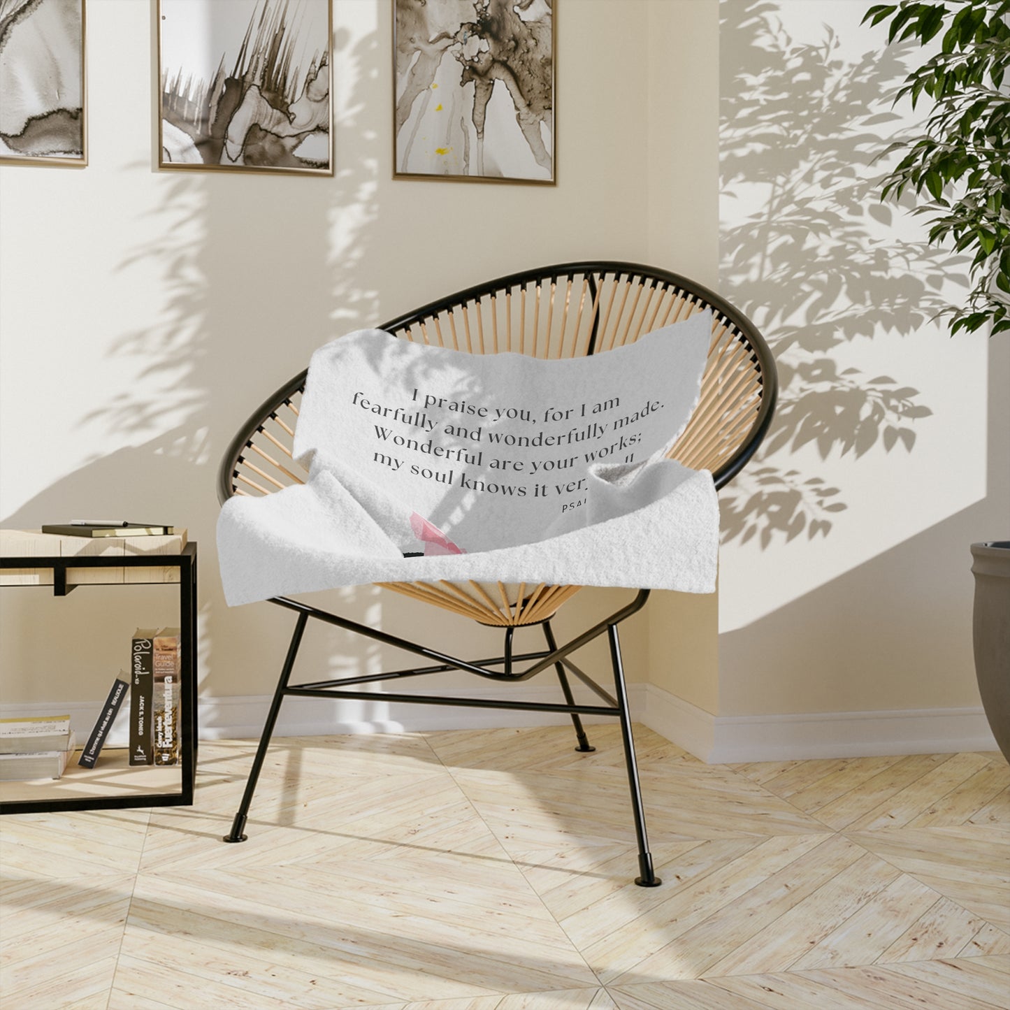 Velveteen Microfiber Blanket - Psalm 139:14