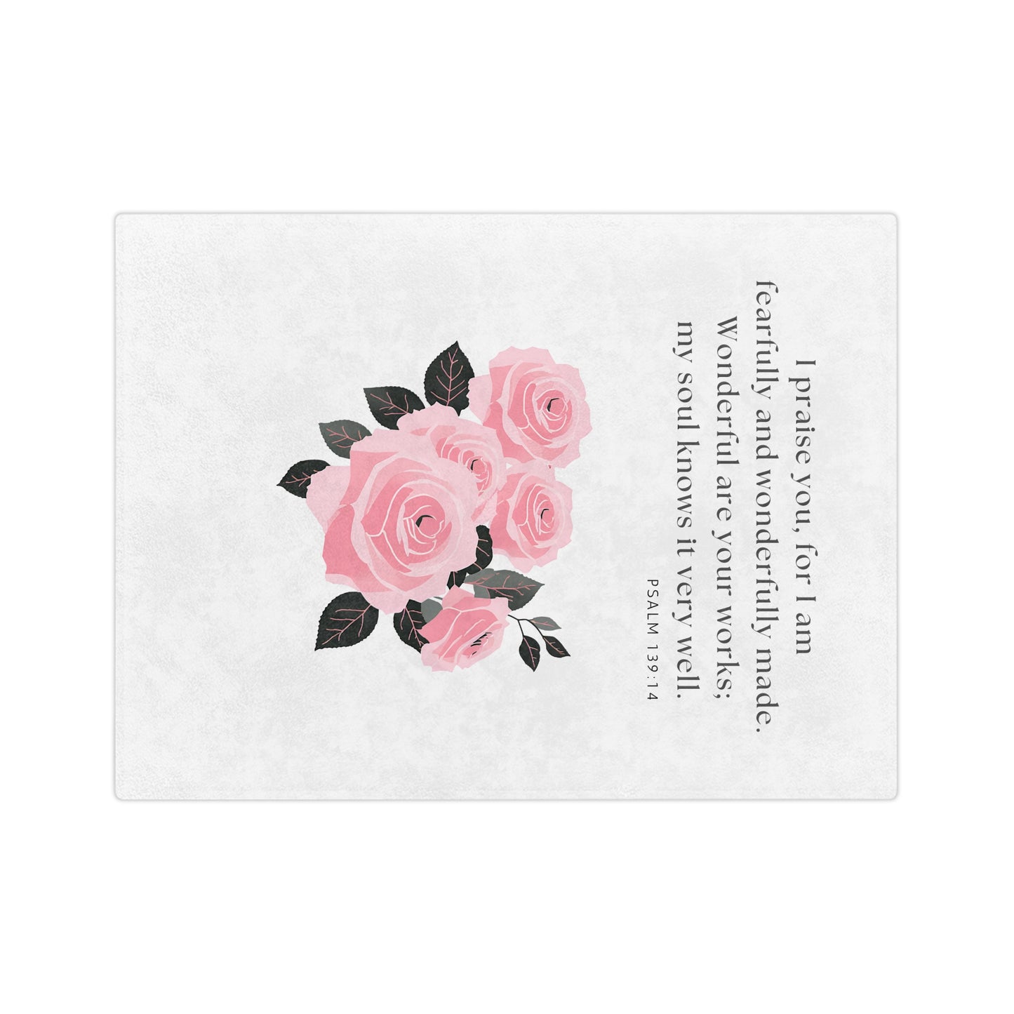 Velveteen Microfiber Blanket - Psalm 139:14