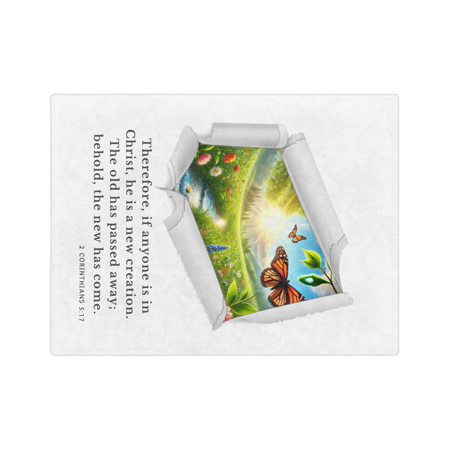 Velveteen Microfiber Blanket - New Creation - 2 Corinthians 5:17