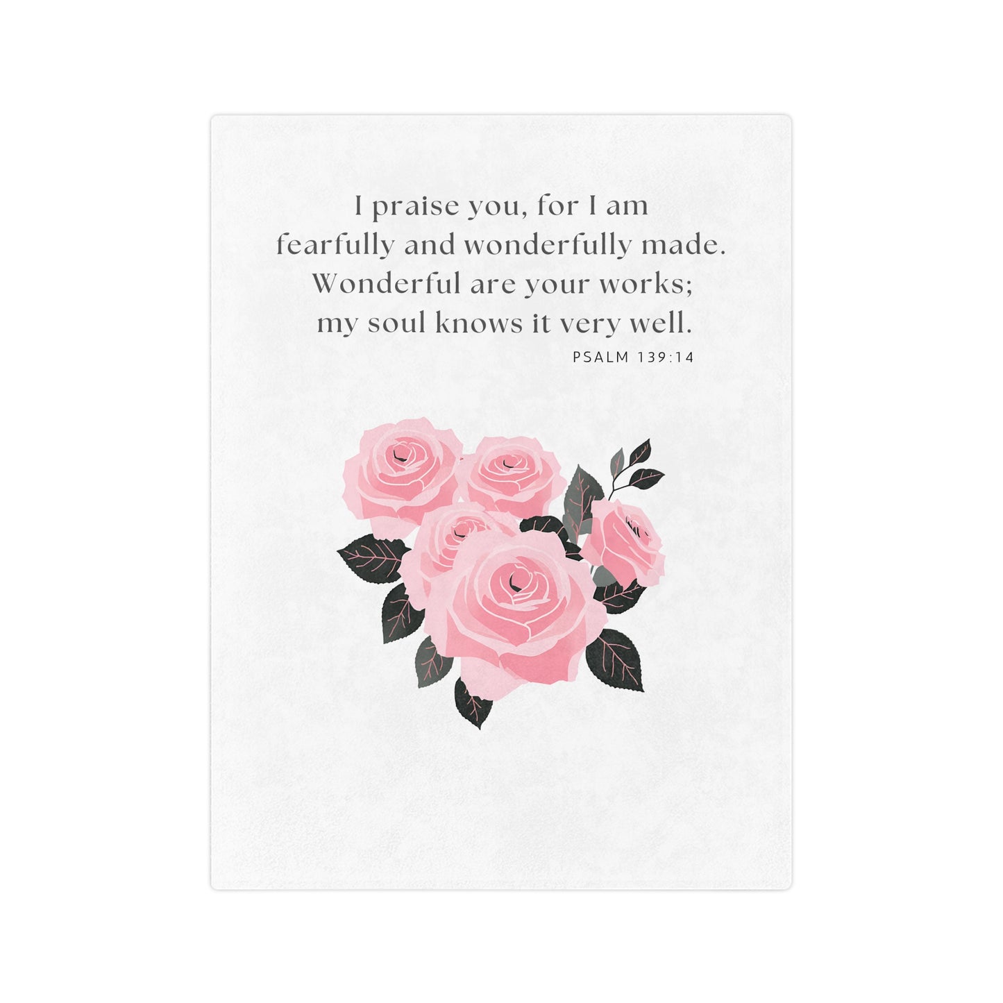Velveteen Microfiber Blanket - Psalm 139:14