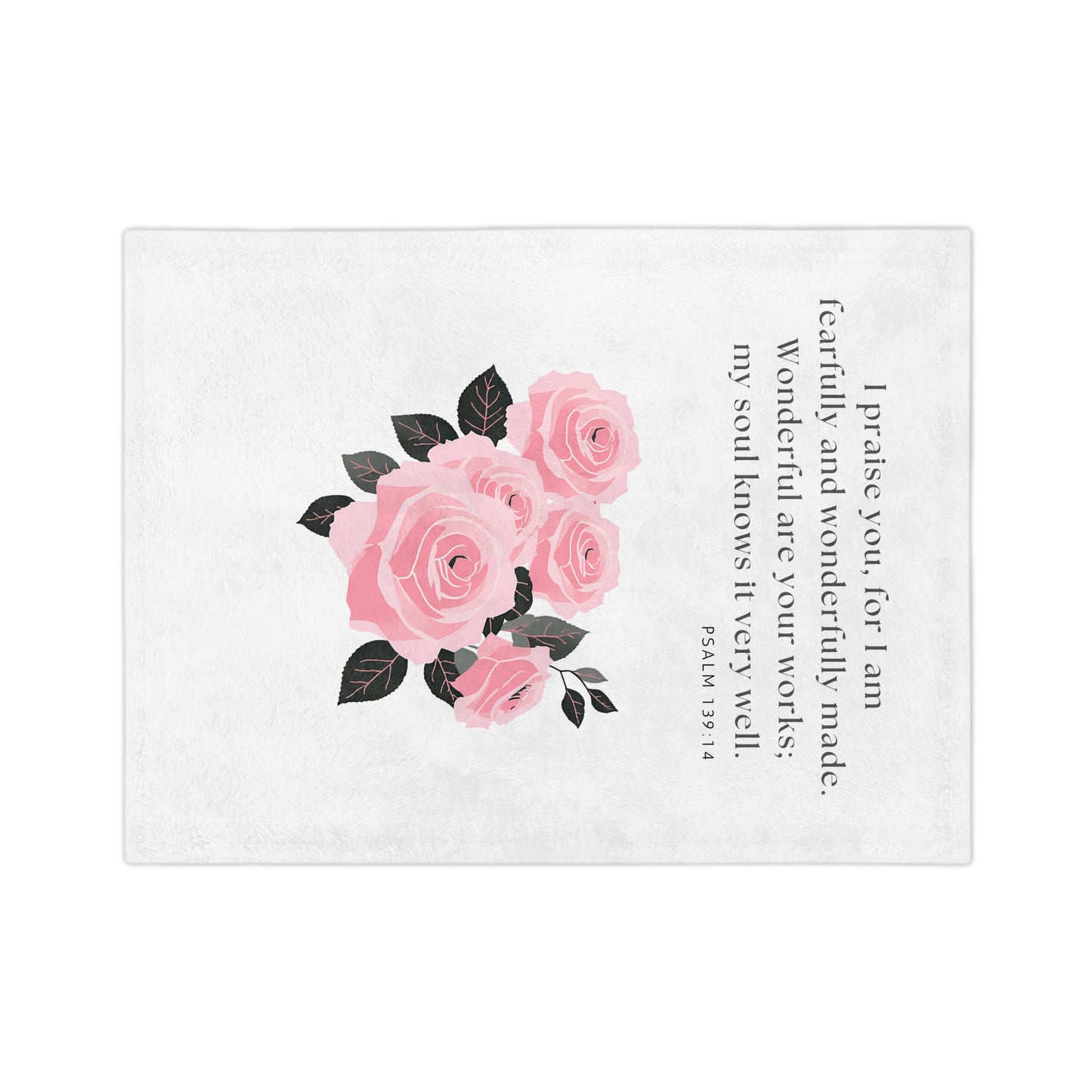 Velveteen Microfiber Blanket - Psalm 139:14